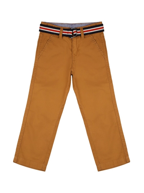 

Ed-a-Mamma Boys Camel Brown Slim Fit Solid Sustainable Chinos
