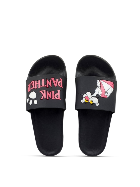 

Pampy Angel Women Black Pink Panther Printed Water Resistant Sliders