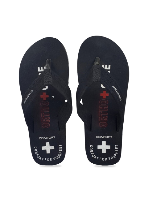 

Pampy Angel Men Black & White Printed Ortho Plus Care Thong Flip-Flops