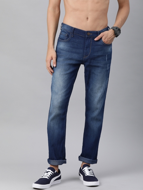 

HERE&NOW Men Blue Slim Fit Low Distress Light Fade Stretchable Jeans