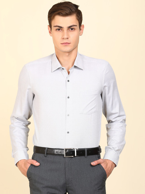 

Arrow New York Men Grey Pure Cotton Slim Fit Printed Formal Shirt