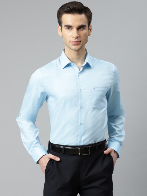 

Arrow Men Blue Pure Cotton Slim Fit Solid Formal Shirt