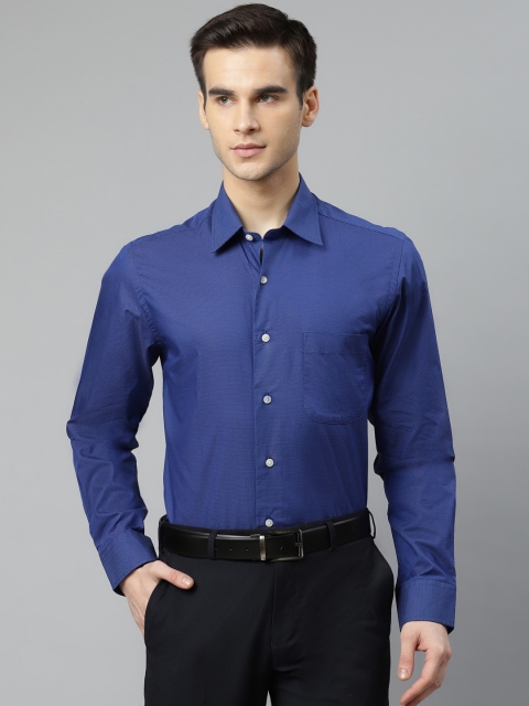 

Arrow Men Blue Pure Cotton Self-Design Formal Shirt
