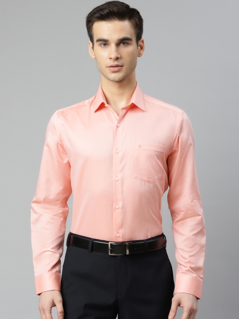 

Arrow Men Peach-Coloured Pure Cotton Slim Fit Solid Formal Shirt