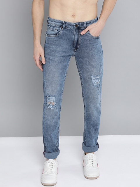 

HERE&NOW Men Blue Mildly Distressed Light Fade Slim Fit Jeans