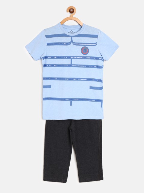 

Sweet Dreams Boys Blue & Black Striped Night suit