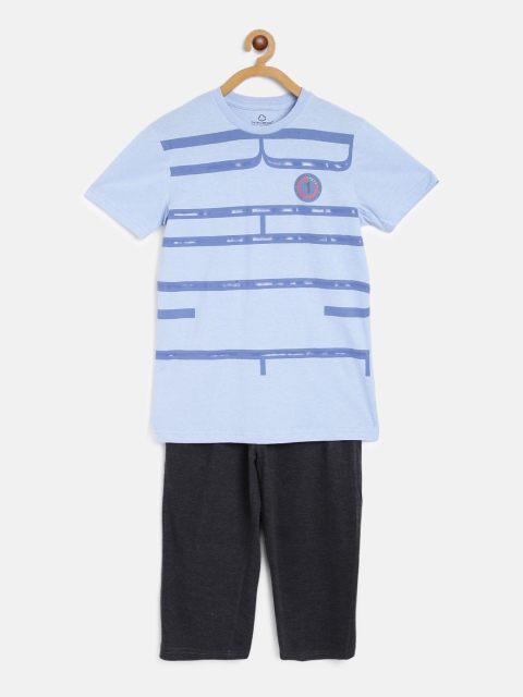 

Sweet Dreams Boys Blue & Black Striped Night suit