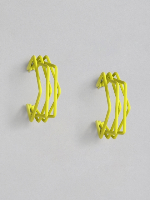 

justpeachy Fluorescent Green Contemporary Half Hoop Earrings