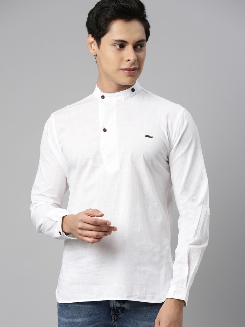 

The Indian Garage Co Men White Solid Kurta