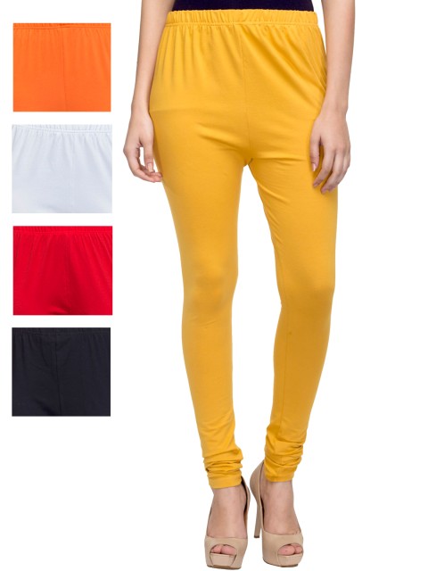 

Laabha Pack of 5 Churidar Leggings, Multi