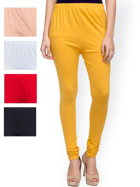 

Laabha Pack of 5 Churidar Leggings, Multi
