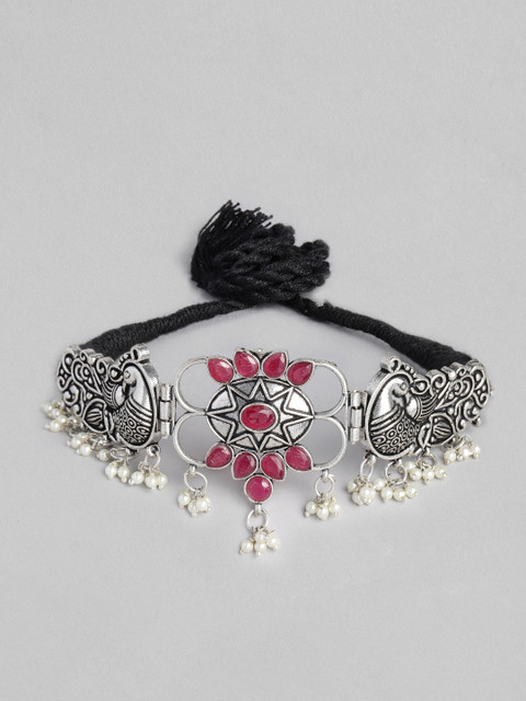 

justpeachy Oxidised Silver-Plated Choker Necklace