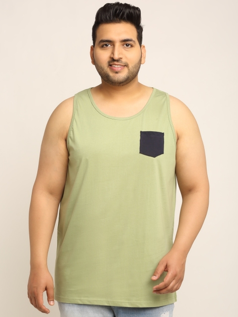 

Rodzen Men Green Solid Round Neck T-shirt