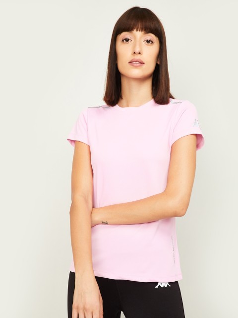 

Kappa Women Pink Solid Round Neck T-shirt
