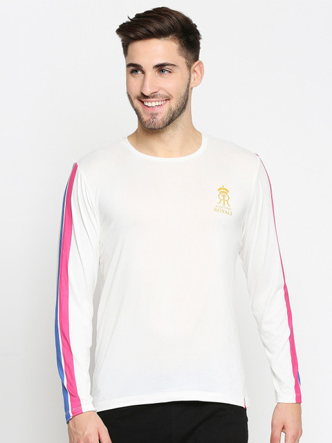 

GULLY Men White Rajasthan Royals T-shirt