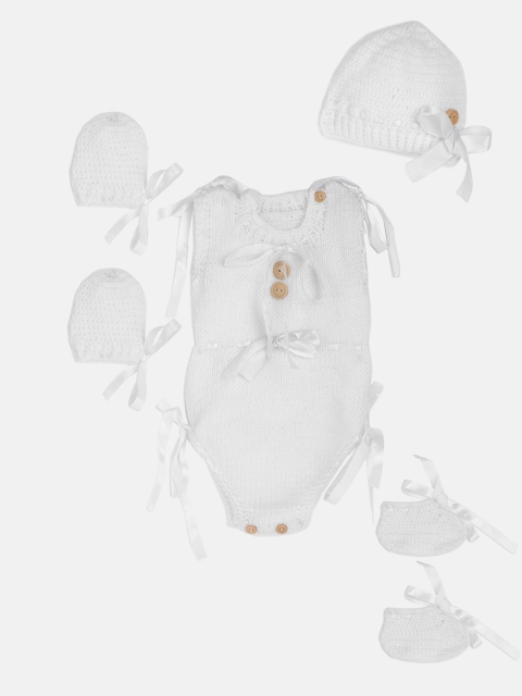 

Magic Needles Baby White Handmade Crochet Apparel Gift Set