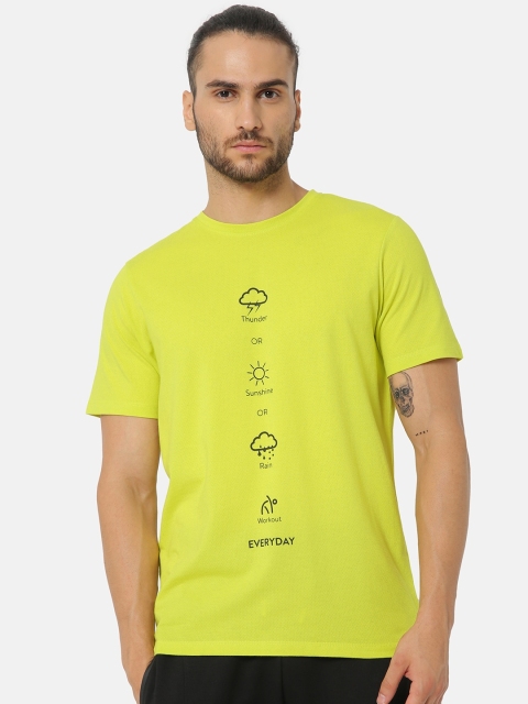 

Cultsport Men Lime Green Printed Flydry Round Neck T-shirt