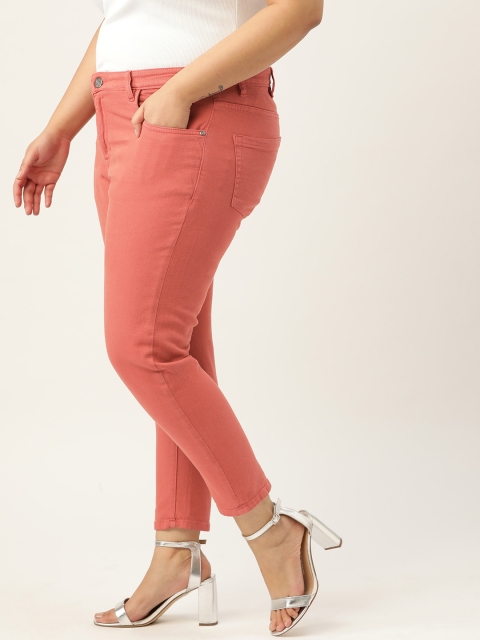 

Sztori Women Plus Size Peach-Coloured Skinny Fit Stretchable Jeans