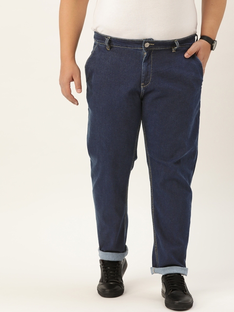 

Sztori Plus Size Men Blue Slim Tapered Fit Stretchable Jeans