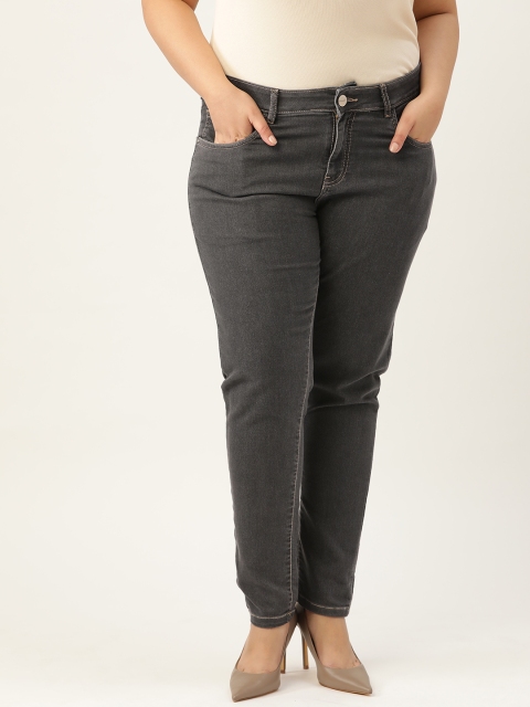 

Sztori Women Plus Size Charcoal Grey Skinny Fit Stretchable Jeans