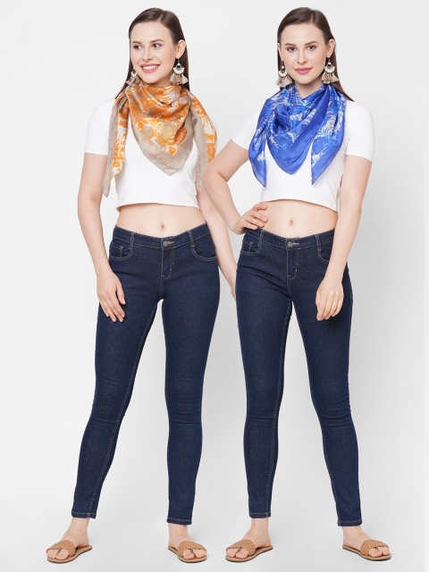 

Get Wrapped Women Blue & White Printed Scarf