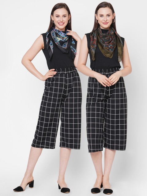 

Get Wrapped Women Pack Of 2 Printed Square Scarves, Black