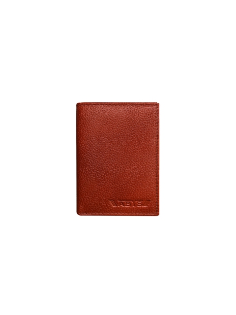 

ABYS Men Brown Solid Leather Three Fold Wallet