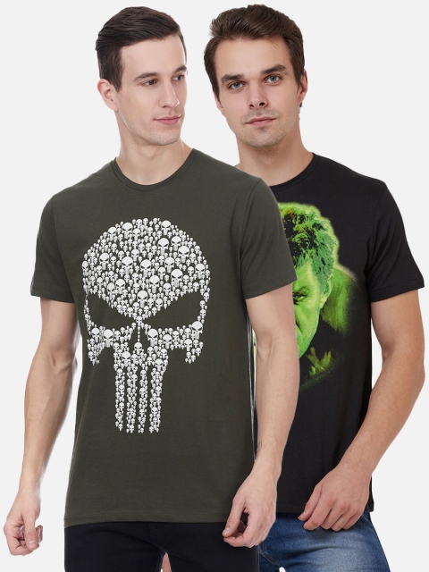 

Free Authority Men Pack of 2 Charcoal Grey & Black Punisher & Hulk Printed T-shirts