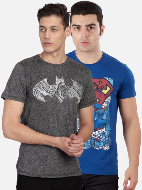 

Free Authority Men Pack of 2 Printed DC Comics Round Neck T-shirt, Grey