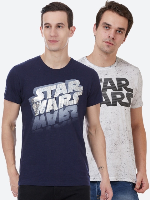 

Free Authority Men Pack of 2 Navy Blue Printed Star Wars Round Neck T-shirt