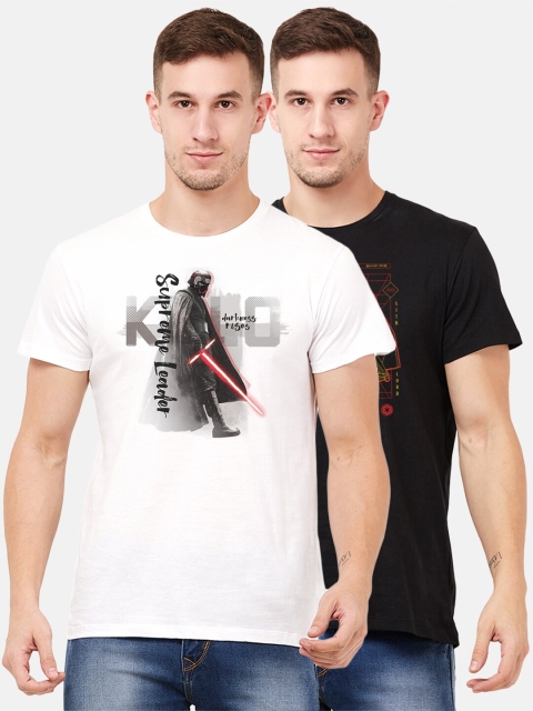 

Free Authority Men Pack of 2 White Printed Star Wars Round Neck Pure Cotton T-shirt