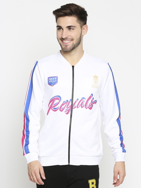 

GULLY Men White& Pink Rajasthan Royals Definition Bomber