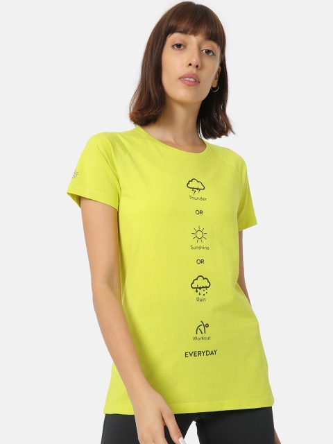 

Cultsport Women Lime Green Printed Flydry Round Neck T-shirt