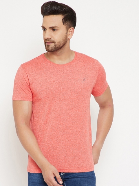 

Crimsoune Club Men Orange Solid Round Neck Pure Cotton T-shirt