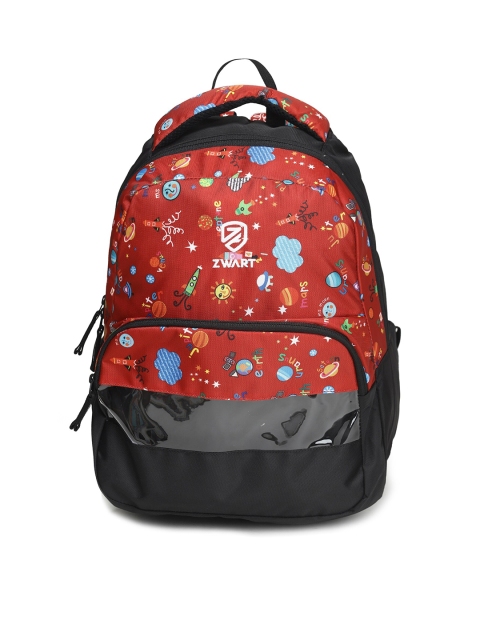 

Zwart Unisex Red & Black Graphic Backpacks