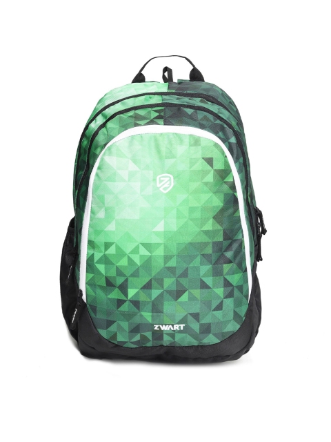 

Zwart Unisex Green & Black Geometric Backpacks
