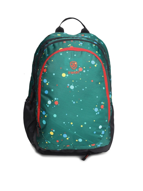 

Zwart Unisex Green & Red Geometric Backpacks