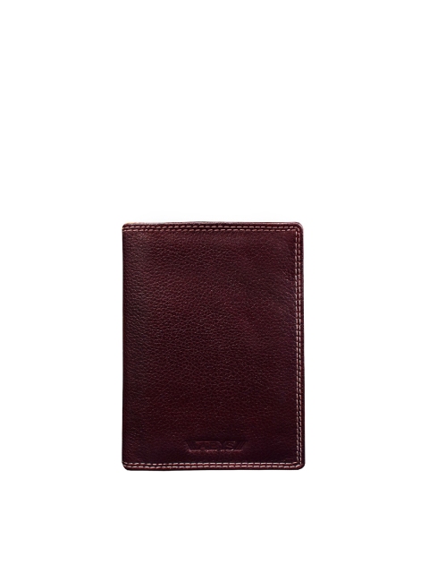 

ABYS Unisex Maroon Textured Leather Passport Holder