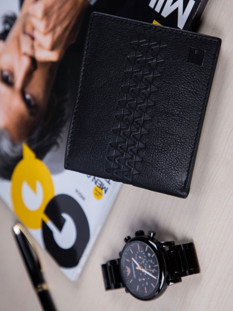 

Impulse Men Black RFID Protected Textured Leather Two Fold Wallet