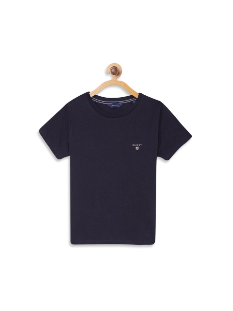 

GANT Unisex Kids Blue Solid Round Neck T-shirt