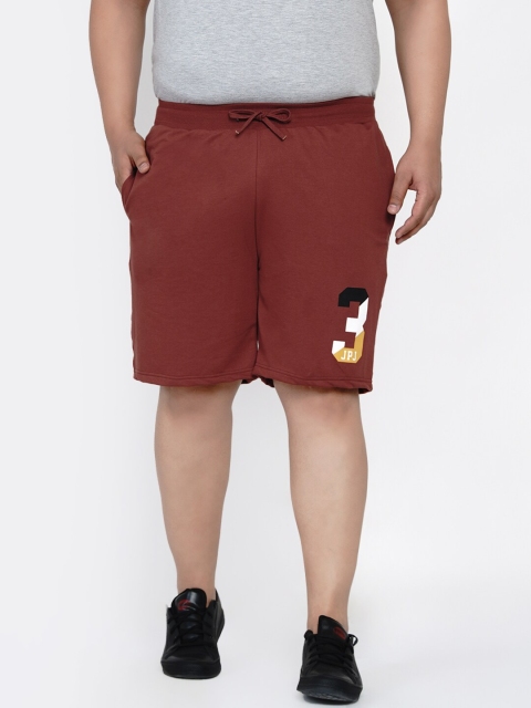 

John Pride Men Rust Red Solid Cotton Lounge Shorts