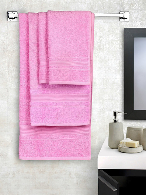 

HOSTA HOMES Pink Pack of 4 550 GSM Bath Towels