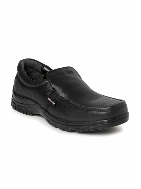 

Red Chief Men Black Leather Semiformal Slip-Ons
