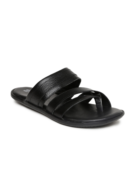 

Red Chief Men Black Leather Sandals