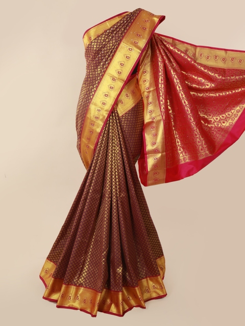 

Pothys Violet Pure Silk Woven Design Kanjeevaram Saree