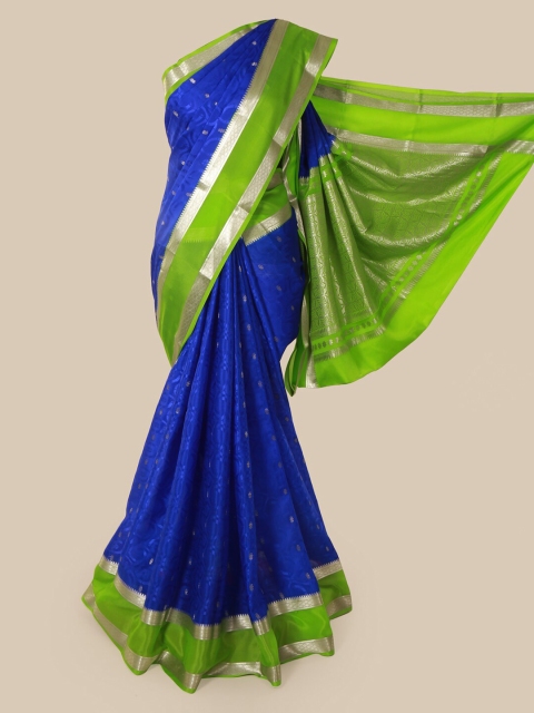 

Pothys Blue Pure Silk Woven Design Mysore Silk Saree