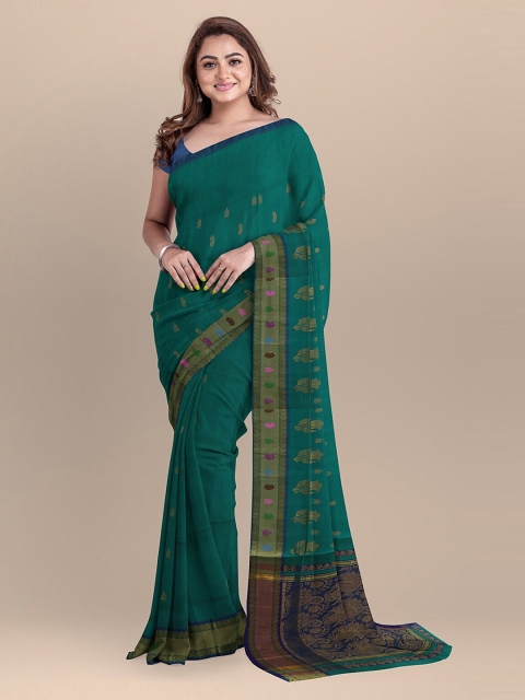 

APCO Green Pure Cotton Woven Design Venkatgiri Saree
