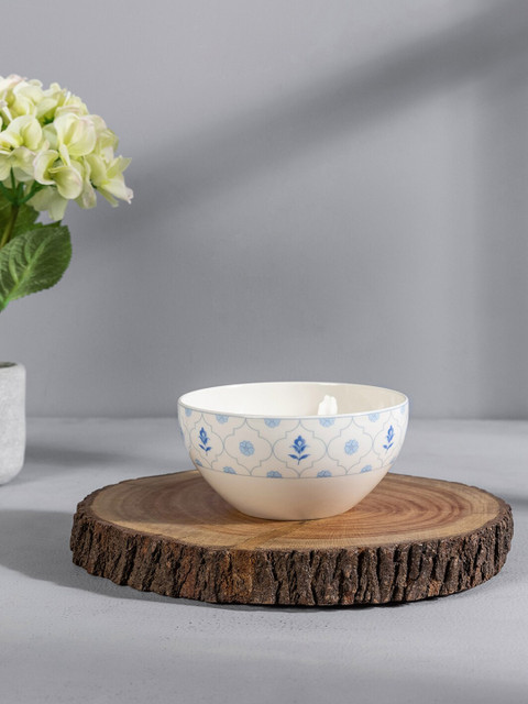 

Pure Home and Living Set of 2 White & Blue Ceramic Side Bowls