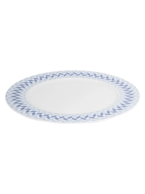 

Pure Home and Living White & Blue Set of 2 Ceramic Plate