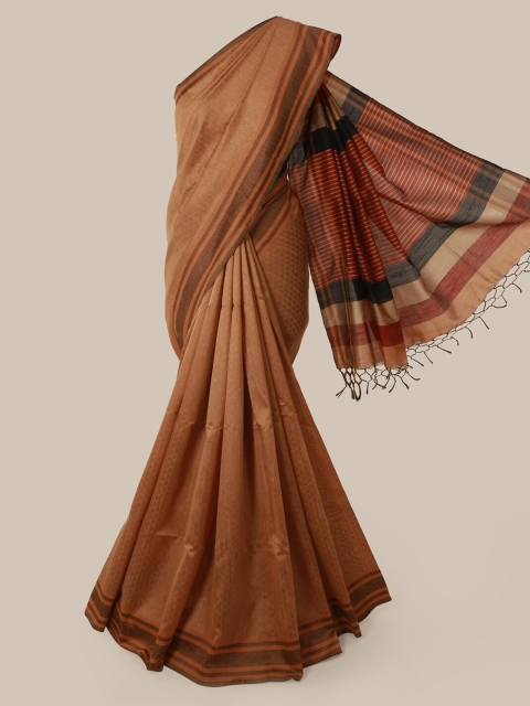 

Pothys Brown & Black Jute Silk Woven Design Saree